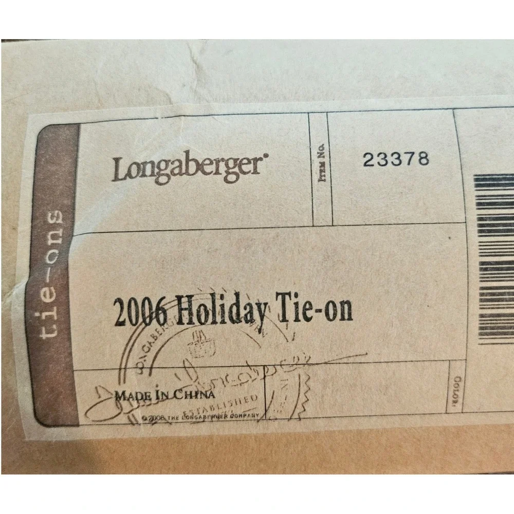 Longaberger 2006 Poinsettia Holiday Floral Basket Tie-on